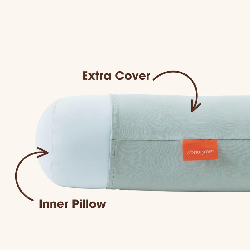 bbhugme Pregnancy Pillow Cover - Cotton Jersey Fabric - Fits bbhugme Pregnancy Pillow for Side Sleeping - Cover Only, Pregnancy Pillow Sold Separately, Eucalyptus - Image 4